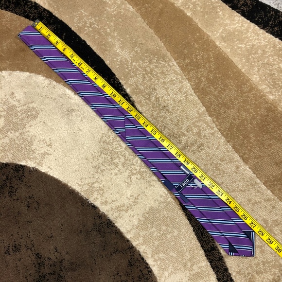 Men’s IZOD Purple, Blue, Teal, White Stripe Tie - Picture 5 of 7